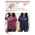 thumbnail image 4 of Anbech Cute Heart T-Shirts for Women Plus Size Graphic LOVE Short Sleeves Tees, 4 of 8