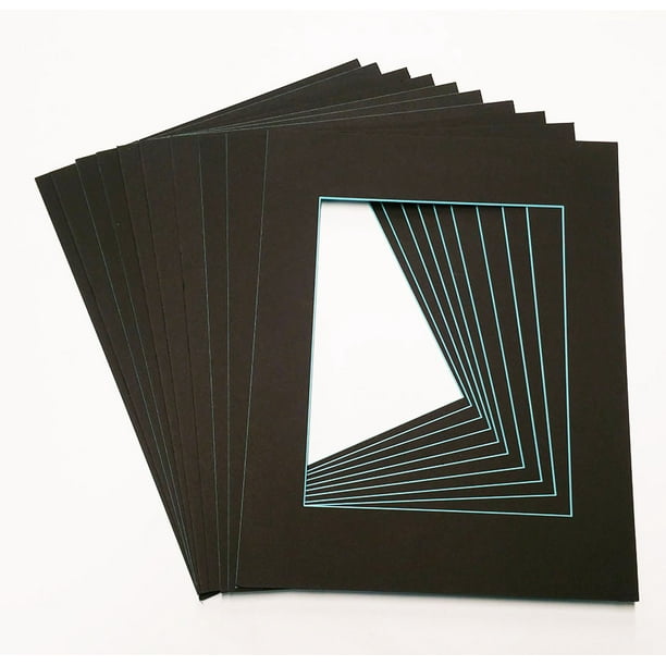 Custom Cut Black Picture Frame Mats with Colored Cores High Quality