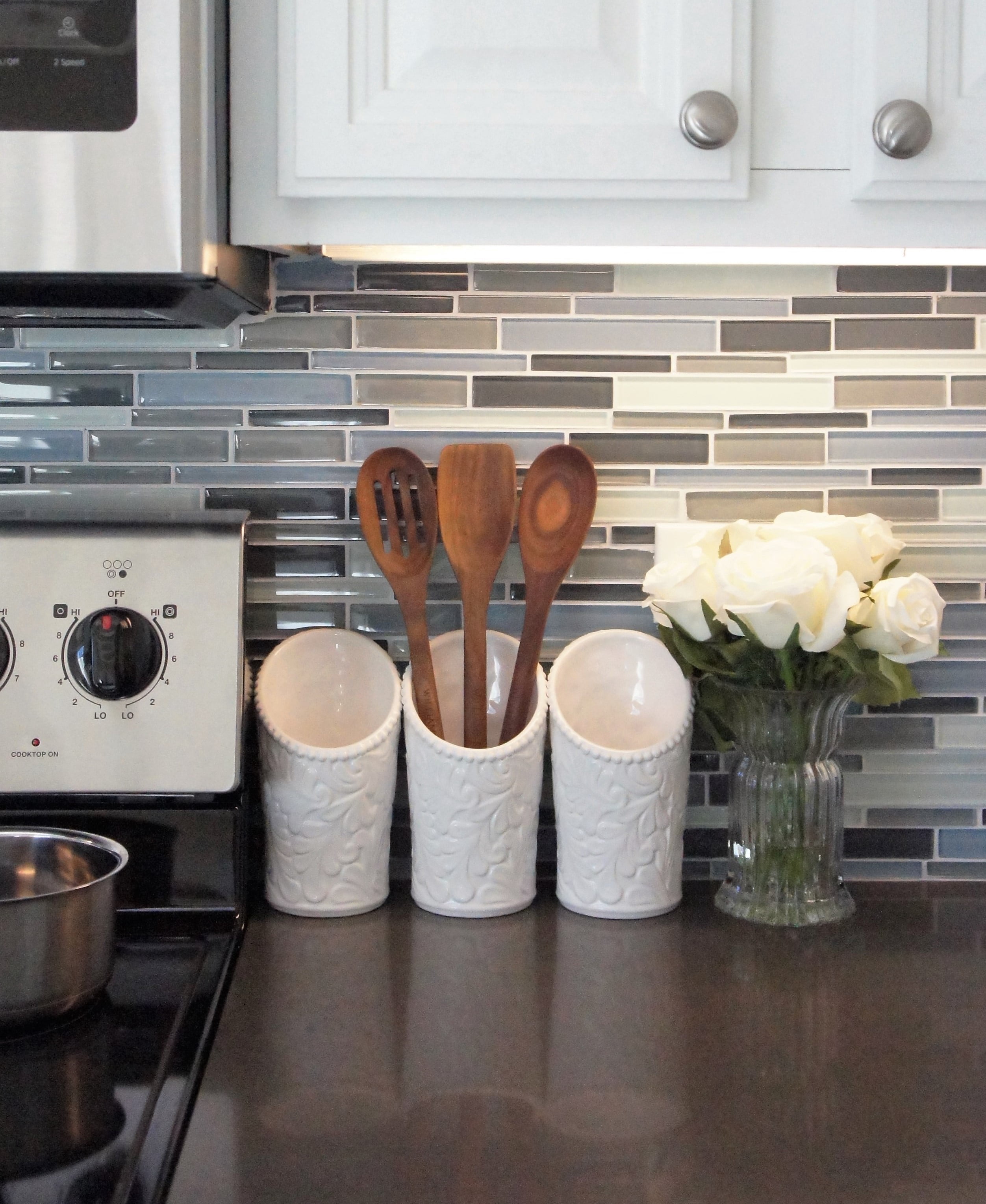 Kitchen Utensil Holder Set - White