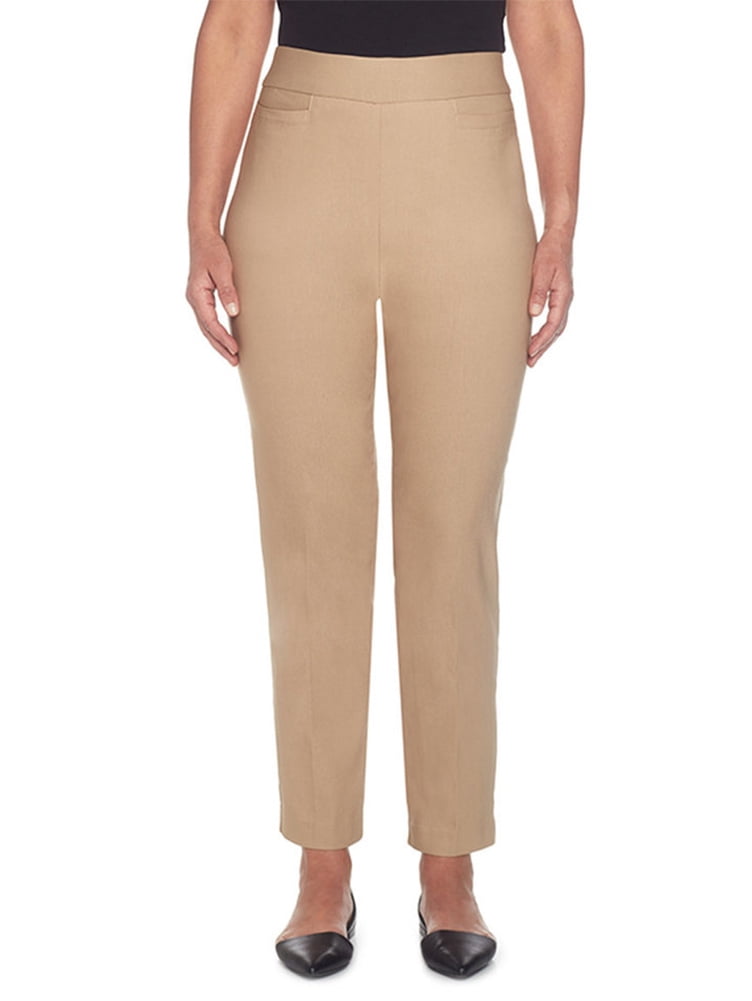 Alfred Dunner Alfred Dunner Women's Classic Allure Stretch Pants Short Length, Tan, 16 Short