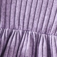 thumbnail image 6 of JUMEYU Little Girls Ribbed Knit Dress Round Neck Long Sleeve Waist Casual Solid Color Dresses 5T 6T (Purple,5-6 Years), 6 of 9
