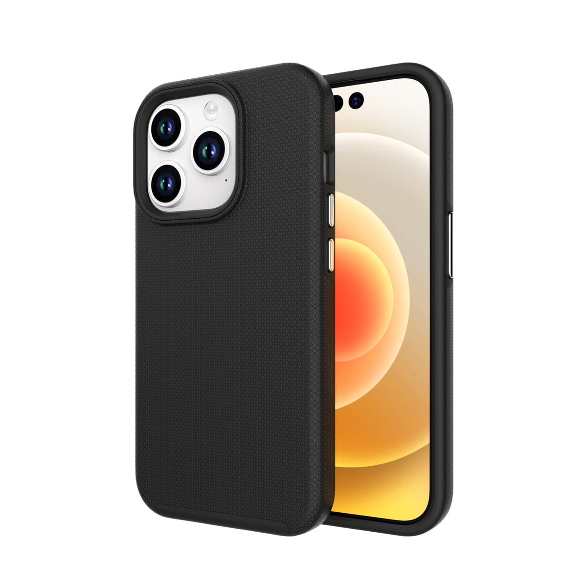 Phone 15 Pro Max 6.7" Case, Dual Layers Shockproof Rugged Shock-Absorption Anti-Scratch Wireless Charging Support Anti-slip Bumper Silicone TPU Case Cover for Apple iPhone 15 Pro Max 6.7",Black