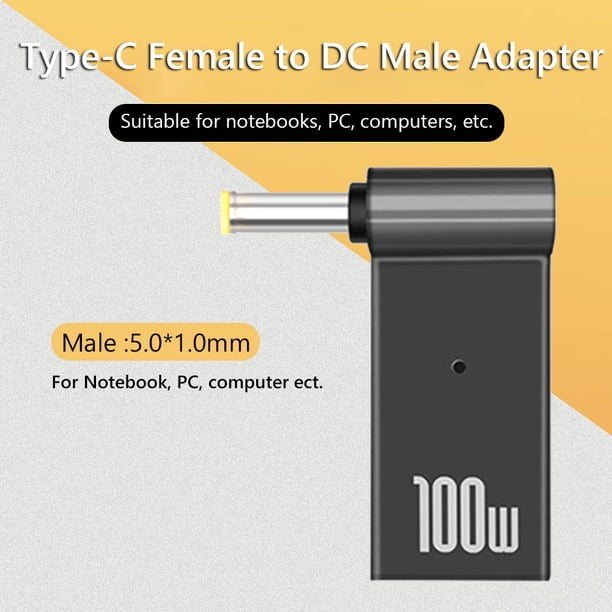 Adaptador USB C A CC De 4,5 X 3,0 Mm, 100 W PD Tipo C Hembra A 18