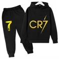 thumbnail image 3 of Conjunto de sudadera y pantalones deportivos para niños, conjunto de 2 piezas para niños y niñas, ropa para niños con estampado de avatar de Ronaldo, 3 of 5