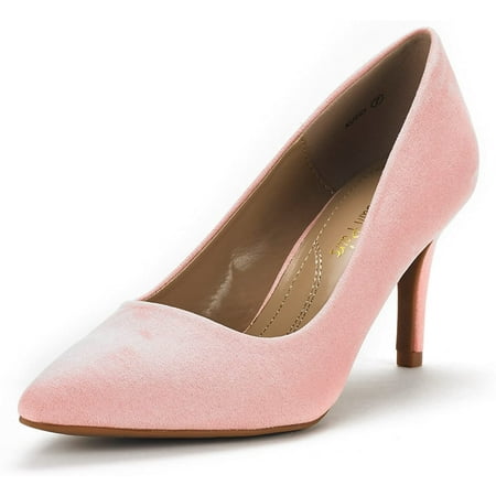 

Dream Pairs Women s Fashion Comfort Pointed Toe Stilettos Pump Shoes Slip On Low Heel Dress Shoes KUCCI PINK Size 9.5