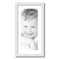ArtToFrames 12x24 Matted Picture Frame with 8x20 Single Mat Photo Opening Framed in 1.25 Satin White Frame and 2 Crisp Mat (FWM-3966-12x24)