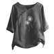 thumbnail image 1 of Blusas de Manga Corta para las Mujeres Impreso Cuello Redondo Camiseta, Top de Algodón de Imitación Casual para el Hogar Y Diario, 1 of 4