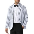 thumbnail image 4 of INSPIRE CHIC Striped Blazer for Men's Single Breasted Contrast Color Business Sports Coat M Black White, 4 of 5