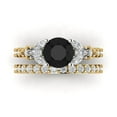thumbnail image 2 of Clara Pucci 14K Yellow/White Gold 2.94 Natural Onyx Engraveable Engagement Ring + Wedding Band Set, 2 of 7