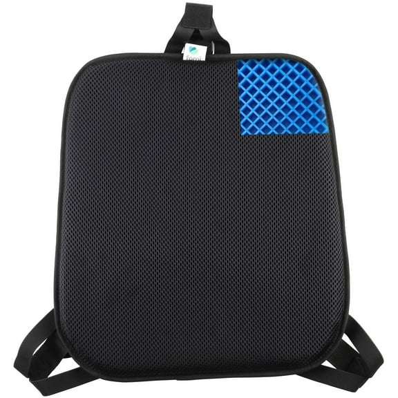 FOMI Premium All Gel Orthopedic Back Cushion  Upper and Lower Thoracic Support Pillow for Wheelchair, Car, Office, Kitchen Chair  Sciatica, Tailbone Pain Relief  Lumbar Backrest and Posture Aid