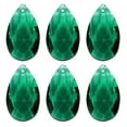thumbnail image 1 of Uxcell K9 Crystal Pendants Teardrop Beads, 6 Pack 38mm Chandelier Prisms Parts Hanging Beads DIY Lamp Dark Green, 1 of 6