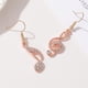 thumbnail image 3 of GOOHOCHY 1 par de pendientes con forma de nota musical, accesorios elegantes para los oídos, gotas para los oídos de mujer (oro rosa), 3 of 7