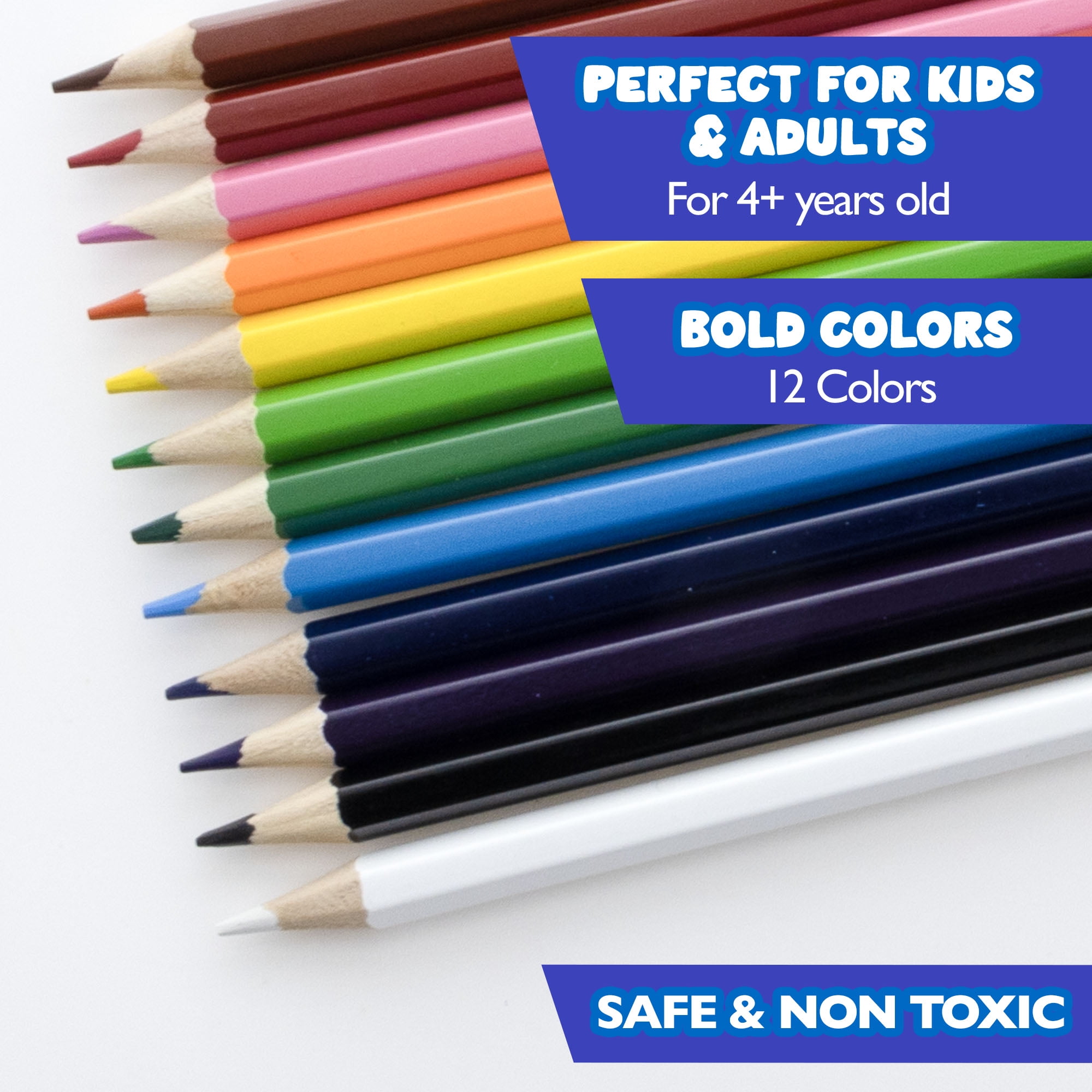 BAZIC 12 Colored Pencils, Pencil Set for Art Drawing Sketching, 24-Pack