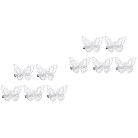 10 Pcs Lace Butterfly Hair Clip Bangs Butterflies Hairpins Bridal Headpiece Gems for Women Girls Clips Barrettes Miss