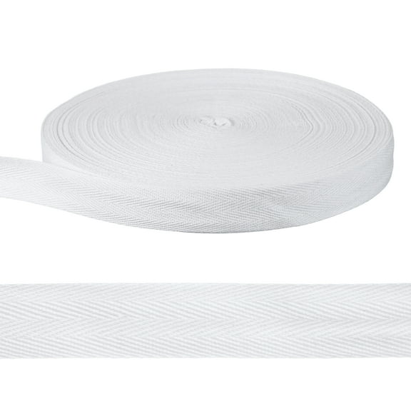 Uxcell 55 Yards Cotton Twill Tape Ribbon, 1/8 Inch Herringbone Twill Tape Bias Ribbon Binding Tape or Sewing Hemming Binding Quilting Piping DIY Craft, Bright White