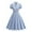 Blue, variant on 1950s Vintage Audrey Hepburn Style Dresses for Women Short Sleeve Lapel V Neck Cocktail Swing Dresses