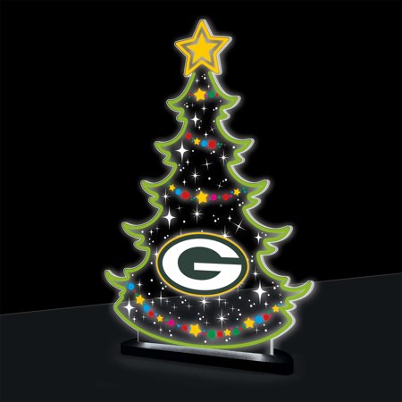 Green Bay Packers 10 LED Tabletop Christmas Tree Desklite Sign