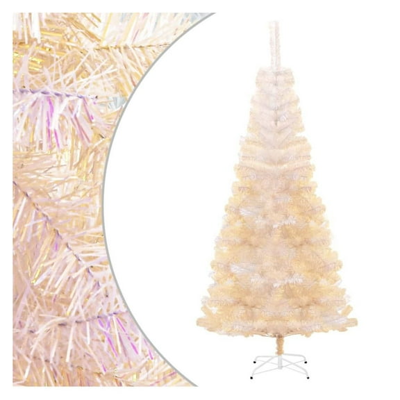 Artificial Christmas Tree with Iridescent Tips White 6 ft PVC