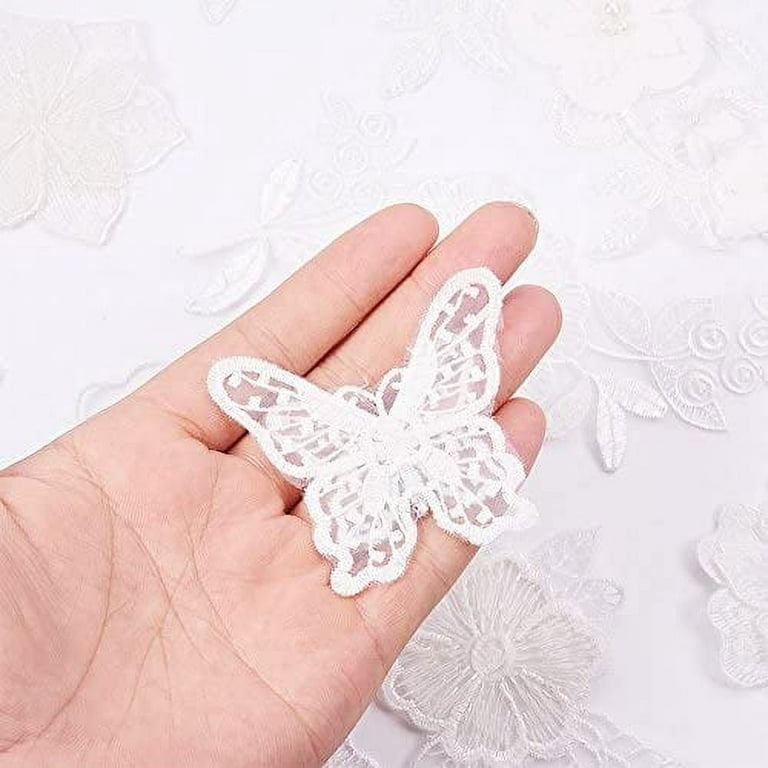 5pcs White Flower Patches/colorful Flower Embroidered Iron-on Patches/cute  Floral Applique/computer Embroidered Patches For Clothing (sew On/glue On)