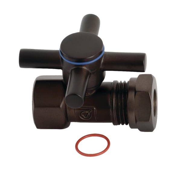 Kingston Brass CC44155DX 1/2-Inch FIP x 1/2-Inch or 7/16-Inch Slip Joint Quarter-Turn Straight Shut-Off Valve in Oil Rubbed Bronze