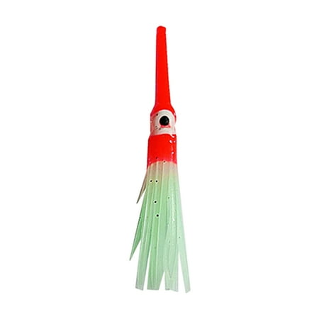 ZCKK Simulated Bright Color Large Eyes Anti-bite Long Mouth 9cm Squid Bait Luminous Sea Fishing Soft Octopus Squid Skirt Lure Fishing Tackle