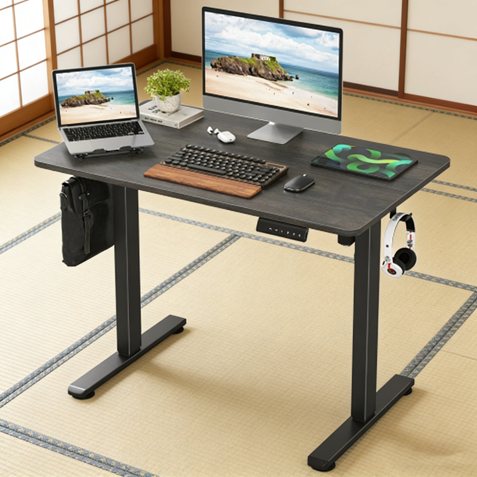 Standing Desks That Raise Up and Down  Large Adjustable Height Raising Desk for Ergonomic Home Office Efficiency