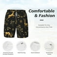 thumbnail image 6 of Picia Christmas Gold Deers1 pattern Mens Swim Trunks with Compression Liner Stretch Beach Shorts Quick Dry with Zipper Pockets No-Chafing Board Shorts-Small, 6 of 9