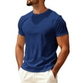 thumbnail image 2 of Dwellite Men's Swim Shirts, Sun Short Sleeve Guard, Quick Dry Crew Neck T-Shirt for Fishing and Surfing Navy M, 2 of 5