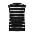 thumbnail image 5 of Women's Casual Sweater Vest Striped Button Down V Neck Sleeveless Cardigan Everyday Casual Knitted Tank Tops, Black, S, 5 of 7