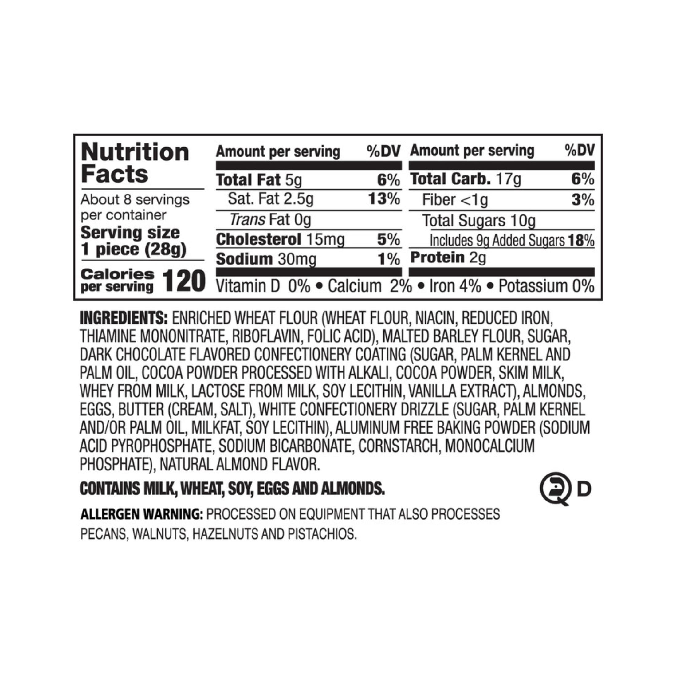DeLallo Chocolate Dipped Biscotti Cookies, Non-GMO, 8.5 oz Container, (2 Pack)