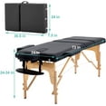 thumbnail image 3 of CL.HPAHKL Message Table Massage Bed Portable, 3 Folding Lightweight Lash Bed Esthetician Bed, Tattoo Bed Height Adjustable with Carrying Case Wooden Leg Spa Bed Hold up to 450lbs, Black, 3 of 7