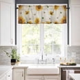 thumbnail image 3 of 3 Piece Sunflower American Country Bee Kitchen Curtains, Tier and Valance Rod Pocket Window Curtains Set Retro Vintage Cafe Curtains for Kitchen Valances Window Treatment 54X18in+27x36in×2, 3 of 5