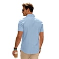 thumbnail image 4 of Causal Button Down Shirts for Men Short Sleeve Collared Cargo T Shirts Breathable Beach Vacation Cotton Linen Tees Multi-Pocket, XL, 4 of 9