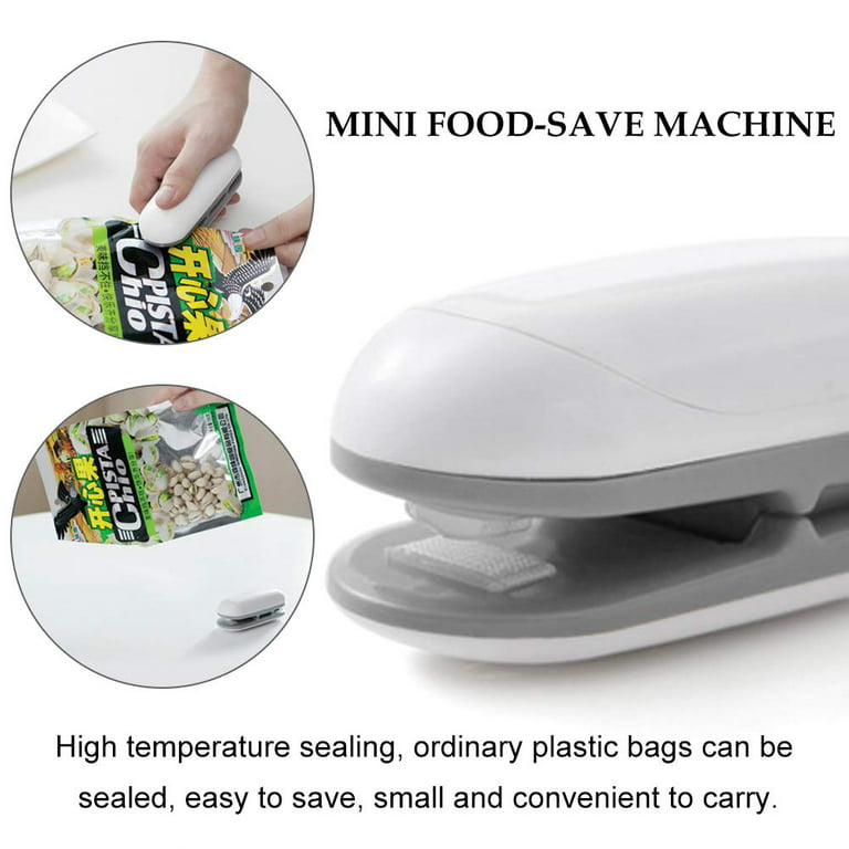 Ezco Bag Sealer Mini, Handheld Bag Heat Vacuum Sealer, 2 in 1 Heat Sealer & Cutter Portable Bag Resealer Machine Food Saver for Plastic Bags Storage