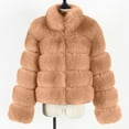 thumbnail image 4 of Odeerbi Faux Furry Coat for Women 2025 Warm Jacket Winter Solid V-neck Outerwear Hot Pink, 4 of 4