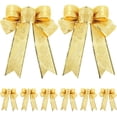 thumbnail image 1 of 10 lazos de cinta con purpurina para árbol de Navidad, adornos colgantes para árbol de Navidad para decoraciones navideñas (dorado), 1 of 4