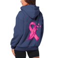 thumbnail image 5 of Womens Fall Zip Up Hoodies Breast Cancer Awareness SweatshirtsSurvivor Support Shirts Women, Drawstring, Pink Ribbon Print Long Sleeve Winter Comfy Track Jackets with Pocket Royal Blue 3XL, 5 of 7