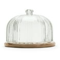 thumbnail image 2 of Melrose Glass Cloche with Wood Plate Stand - 10.25" - Beige, 2 of 2