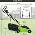 thumbnail image 2 of NiamVelo Electric Lawn Mower Grass Cutter Machine 12-Amp 13-Inch Electric Dethatcher with 25L Collection Box, 3-Position Height Adjustment for Garden Yard Lawn,  Green, 2 of 7