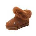 thumbnail image 3 of Comfy Girls' Snow Boots Solid Color Slip-On Boots With Flat Sole Fleece Lined Faux Fur Comfortable Shoes Indoor Outdoor Winter Fashion Foorwear, 3 of 6