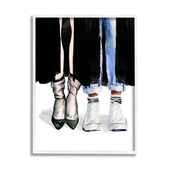 Stupell Industries Fashion Man & Woman Shoes Heels Beauty & Fashion Painting White Framed Art Print Wall Art