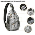 thumbnail image 2 of Vintage Geometric Sling Backpack with Layered Storage, Nordic Style Lightweight Crossbody Shoulder Bag for Travel, 2 of 6
