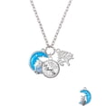 thumbnail image 2 of Delight Jewelry Silvertone Large Blue Owl on Hot Blue Moon Let Things Go Fall Zoey Charm Necklace, 28", 2 of 4