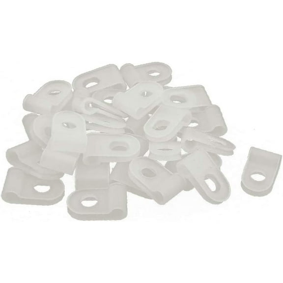 30Pcs Nylon R Type CC0 1/8" Cable Cord Wire Clamp Clip Fastener White(30Pcs Nylon R Tipo CC0 1/8' 'Fascetta fermacavo per cavo bianco