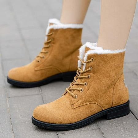 

TIANEK Winter Keep Warm Flat Plush Snow Multicolor Casual Short Slouch Boots for Women Reduced