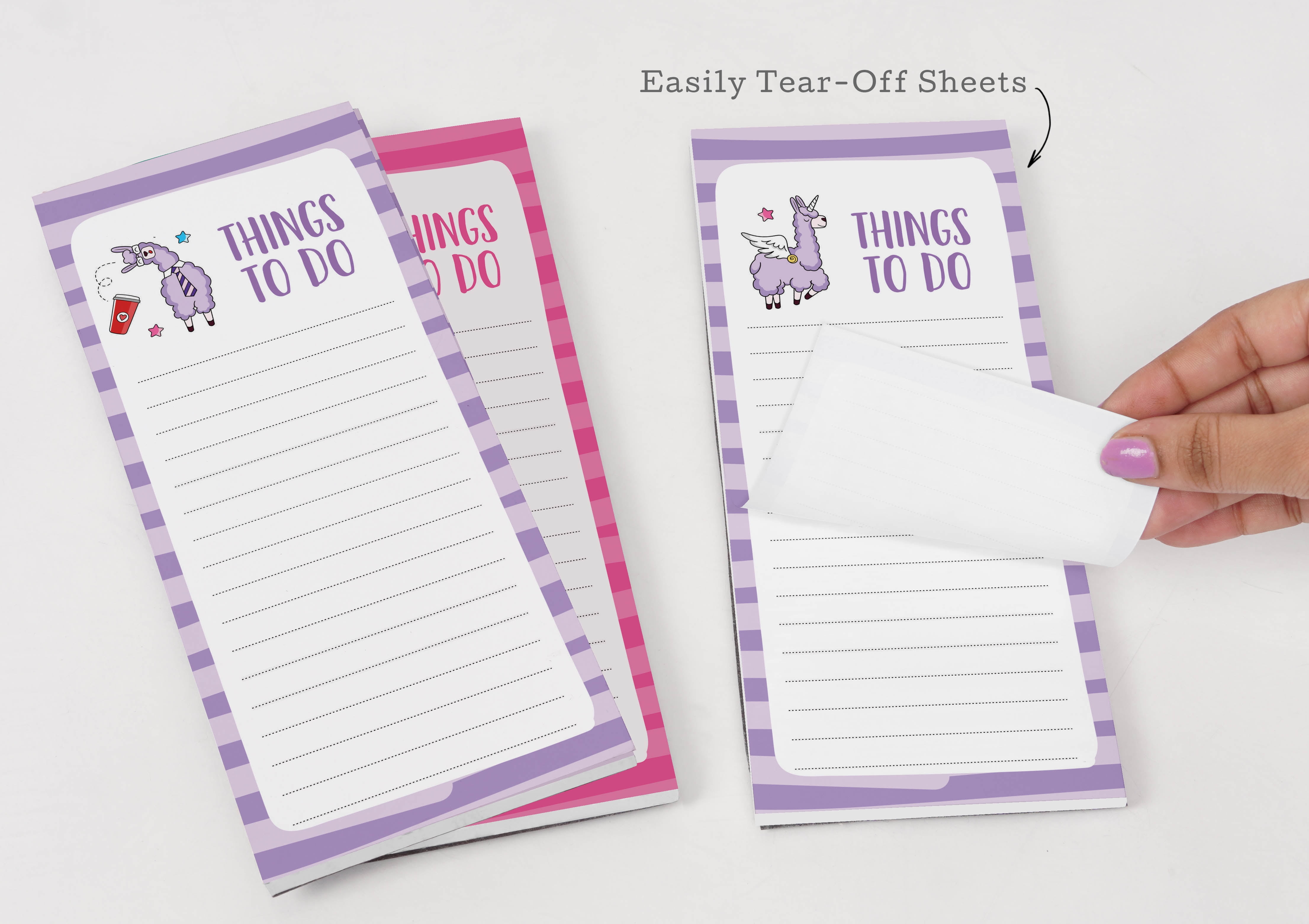 Inkdotpot Pack of 3 Magnetic Fridge To-Do List Notepads- Magnetic Memo Pads For Refrigerator-(50 Sheets Each)-FV