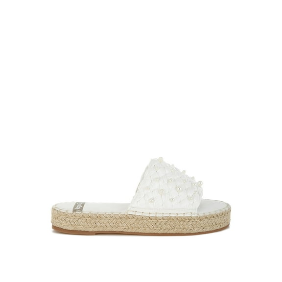 Yakna Pearl Embellished Woven Flats