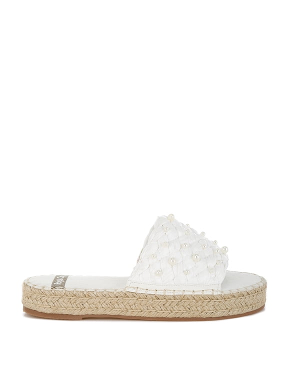 Yakna Pearl Embellished Woven Flats