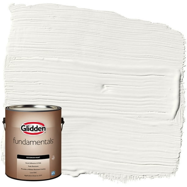Glidden Fundamentals GrabNGo Exterior Paint, White, SemiGloss, 1