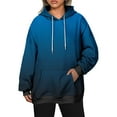 thumbnail image 2 of Ashirexll Womens Hoodies, Oversized Hoodies for Women, Ladies' Fashion Gradient Color Loose Long Sleeve Hoodies Casual Sports Top, 2 of 7